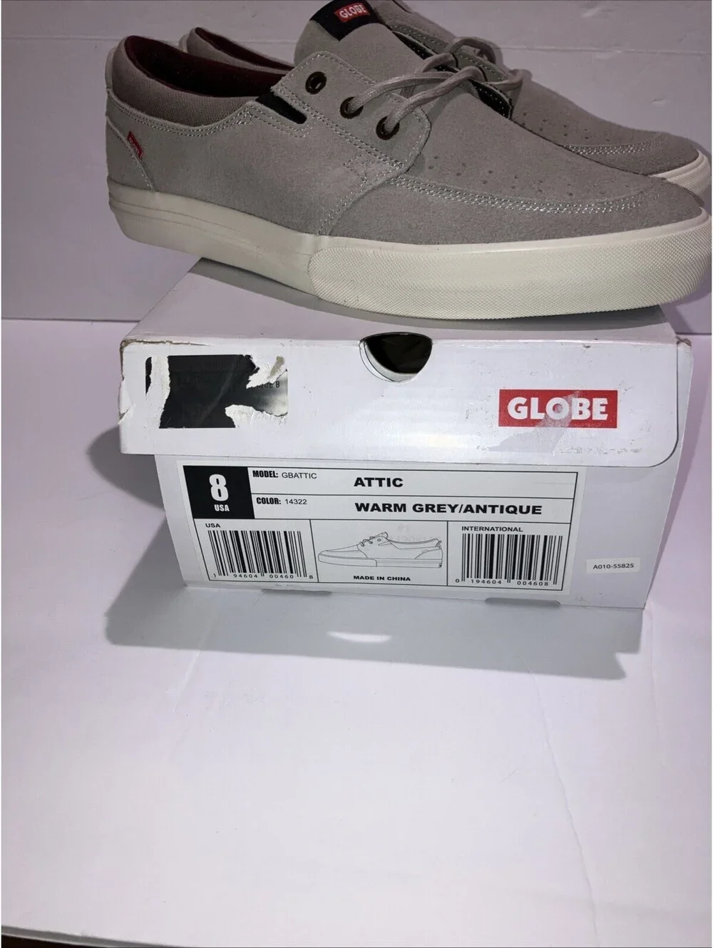 Globe Attic Skateboard Shoes  Warm Grey/ Antique Men’s Size 8 NEW